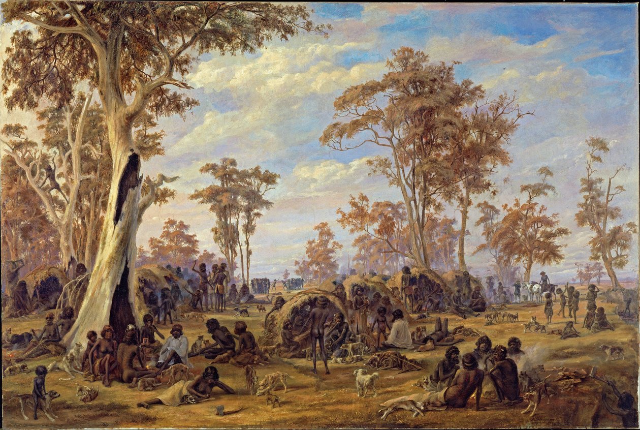 Adelaide, en stamme af indfødte på bredden af floden Torrens af Alexander Schramm