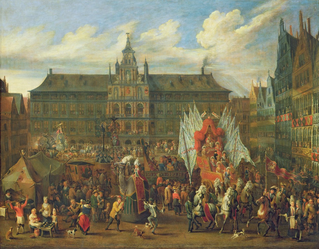 En procession i Antwerpen, 1697 af Alexander van Bredael