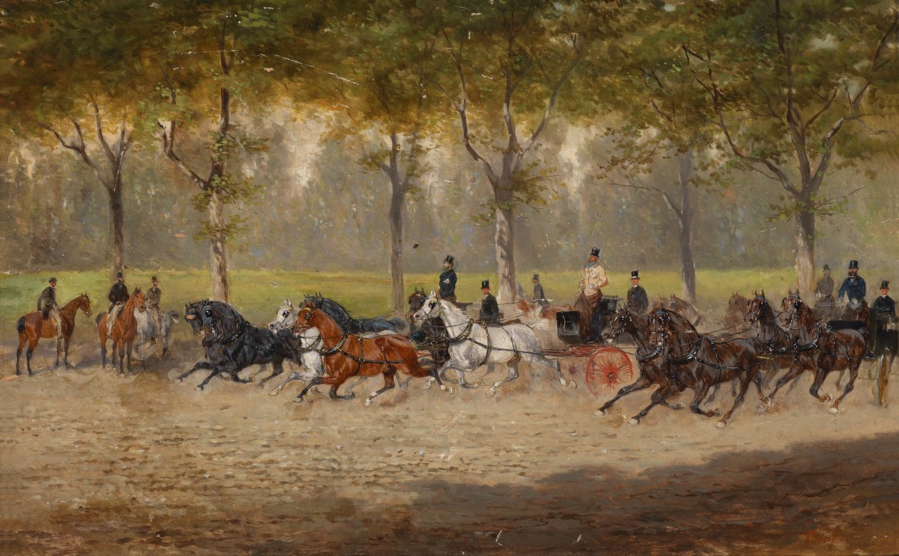 Væddeløb (i Wien Prater?) af Alexander von Bensa