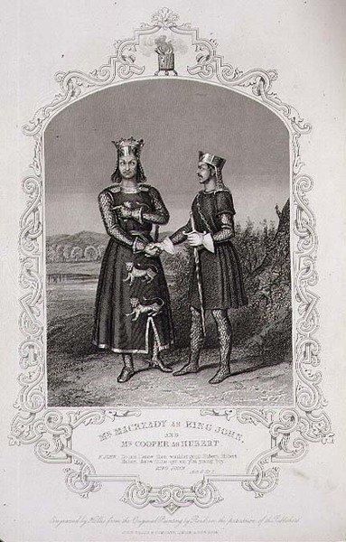 Mr Macready som King John og Mr Cooper som Hubert, akt III Scene 3 af 