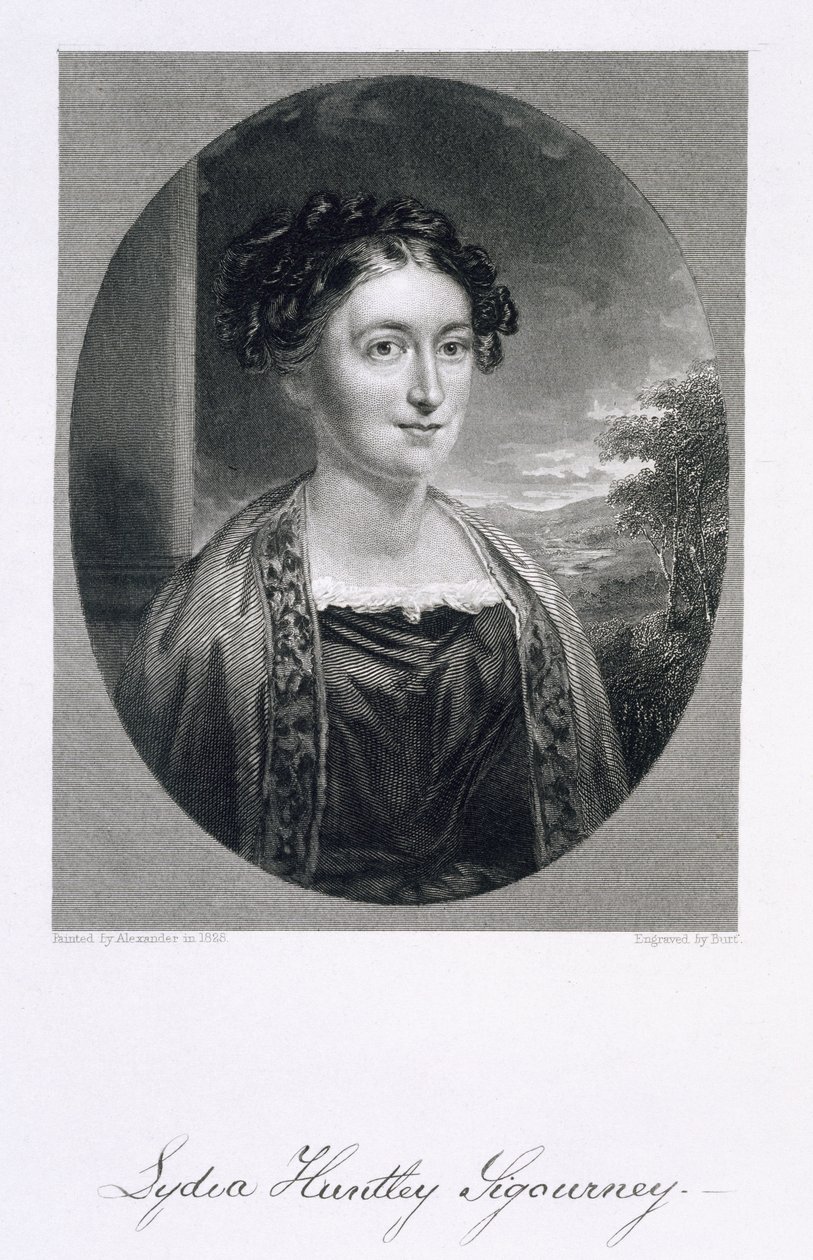 Lydia Huntley Sigourney (1791-1865), graveret af Burt af Alexander