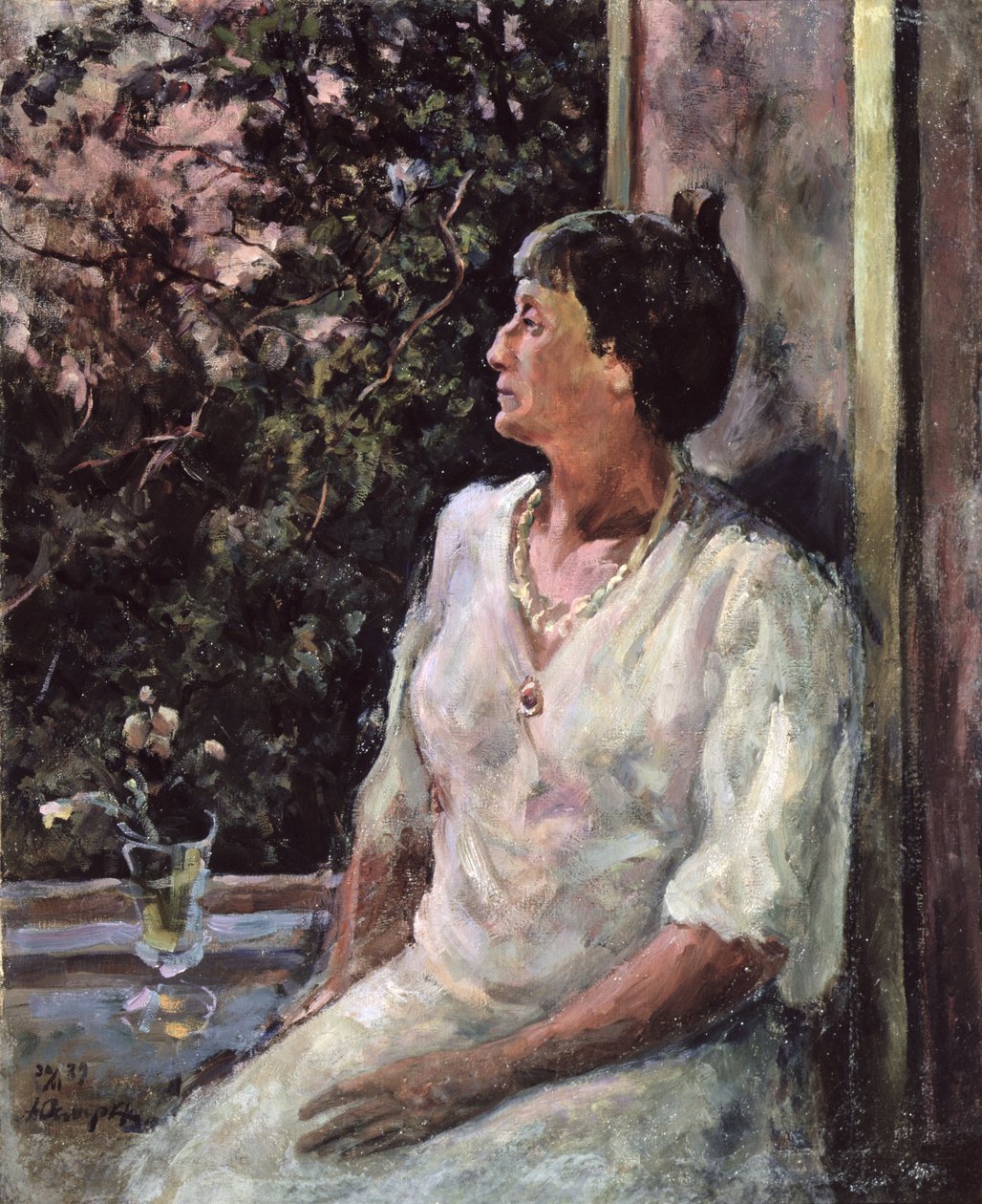 Portræt af Anna Akhmatova, ca. 1939 (olie på lærred) af Alexander Alexandrovich Osmiorkin