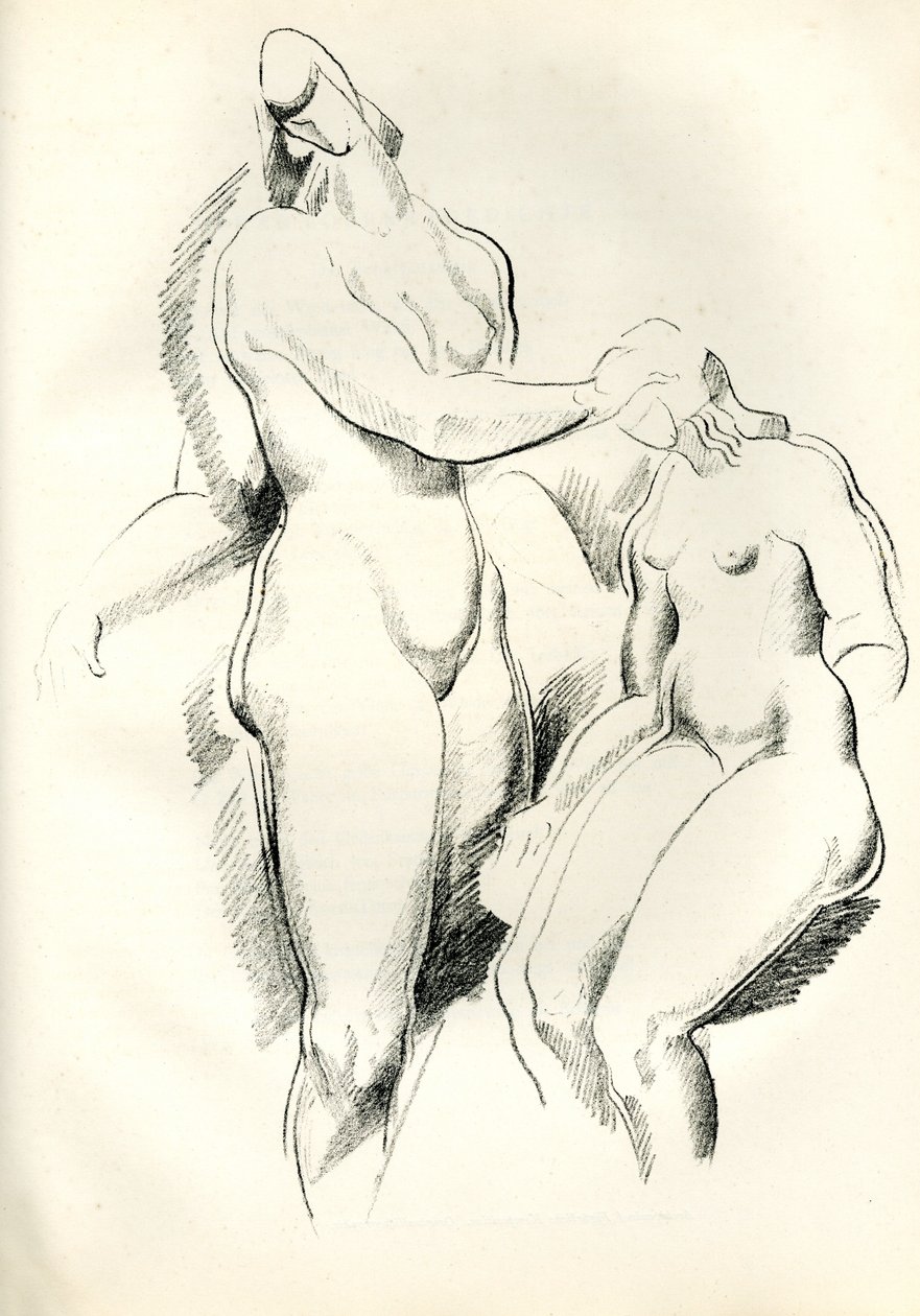 Tysk: Figurliche Kompositio Figurliche Komposition (Figurativ Komposition), fra Genius, Zeitschrift für werdende und alte Kunst af Alexander Archipenko