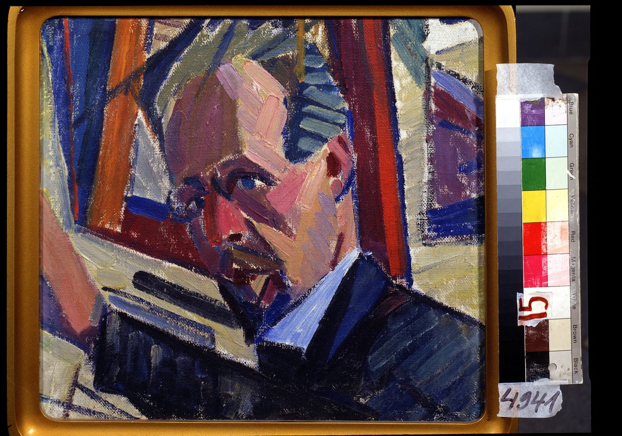 Selvportræt. Maleri af Alexander Konstantinovich Bogomazov (1880-1930). Olie på lærred, 30,5 x 33 cm af Alexander Bogomazov