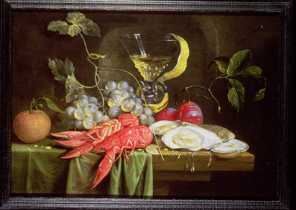 Stilleben med hummer, østers og frugt af Alexander Coosemans