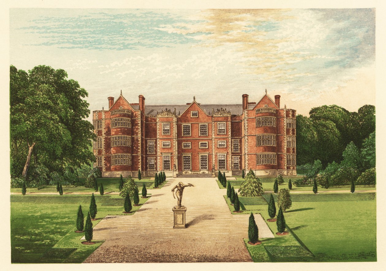 Burton-Agnes Hall, Yorkshire, England. 1880 (gravering) af Alexander Francis (after) Lydon