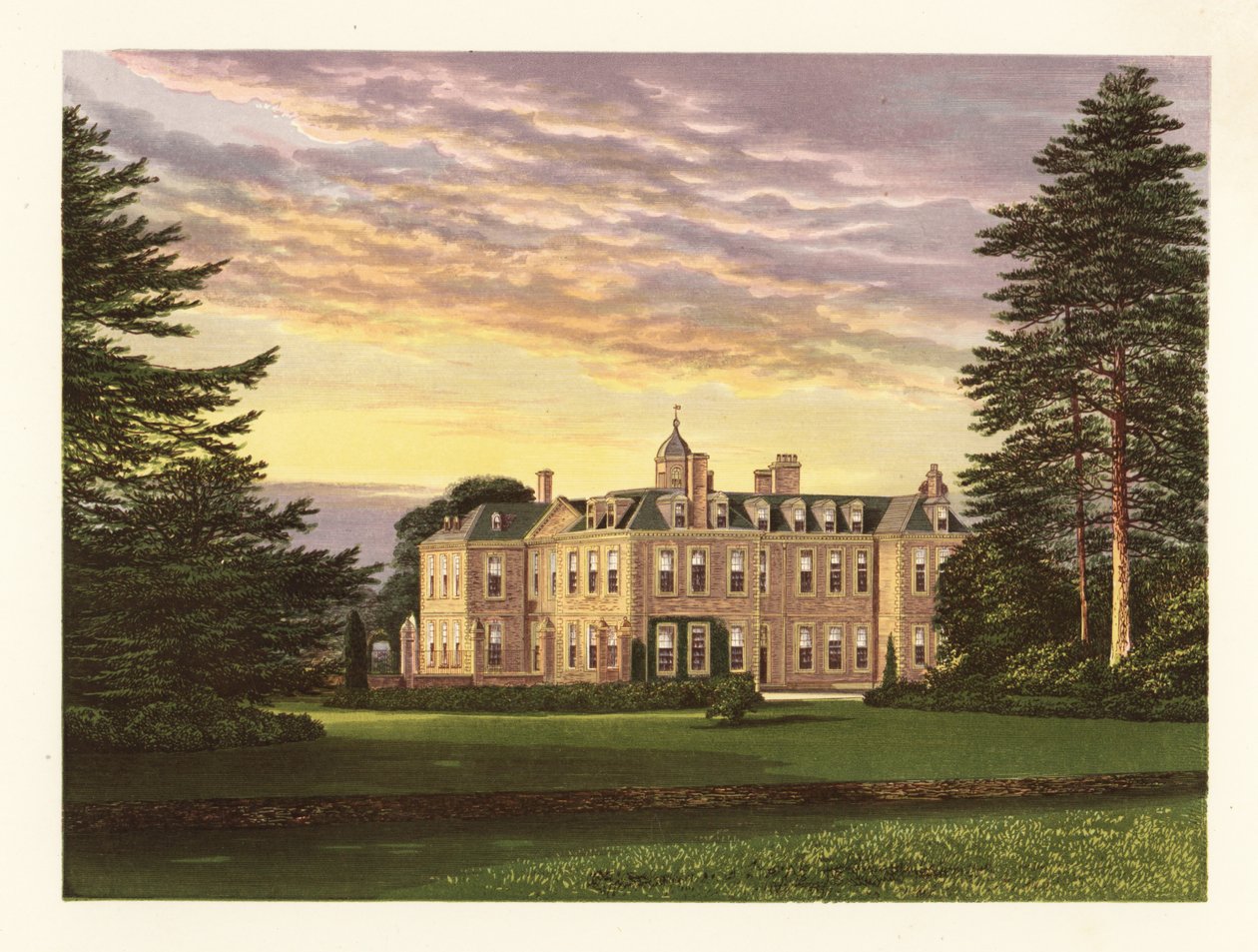 Hanbury Hall, Worcestershire, England. af Alexander Francis (after) Lydon