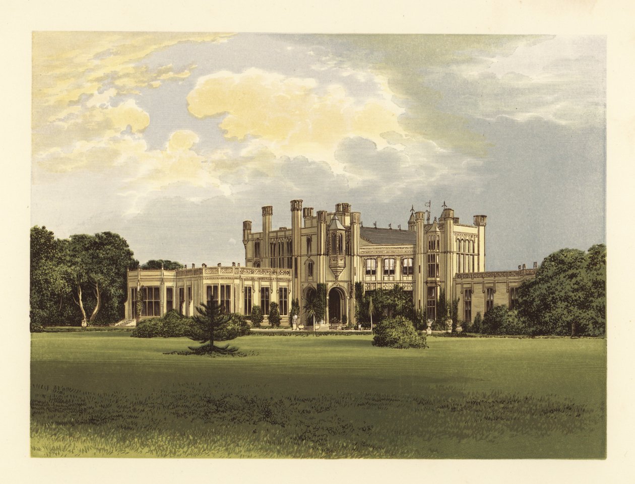 Highcliffe Castle, Hampshire, England. af Alexander Francis (after) Lydon