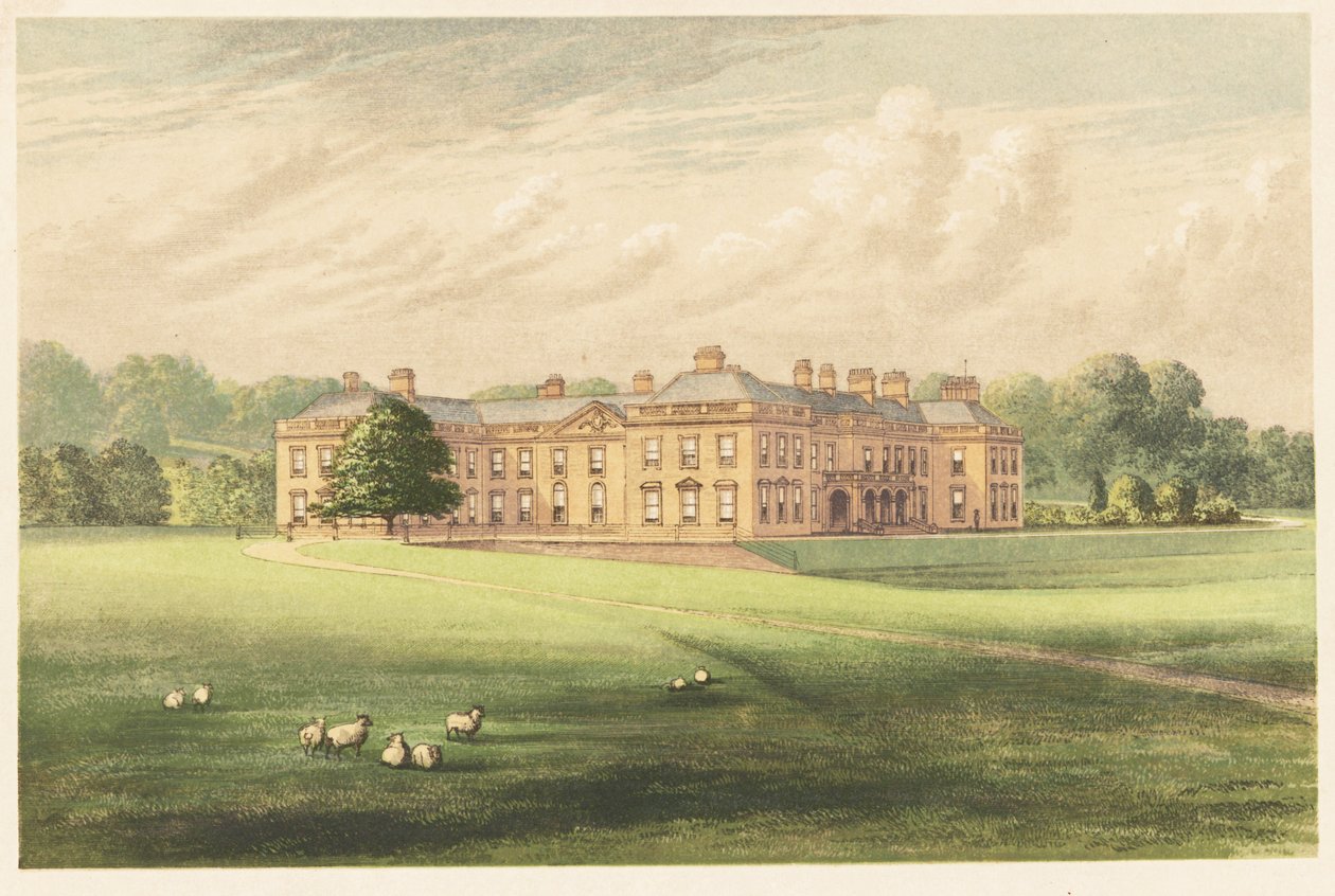 Holme Lacy House, Herefordshire, England. 1880 (gravering) af Alexander Francis (after) Lydon