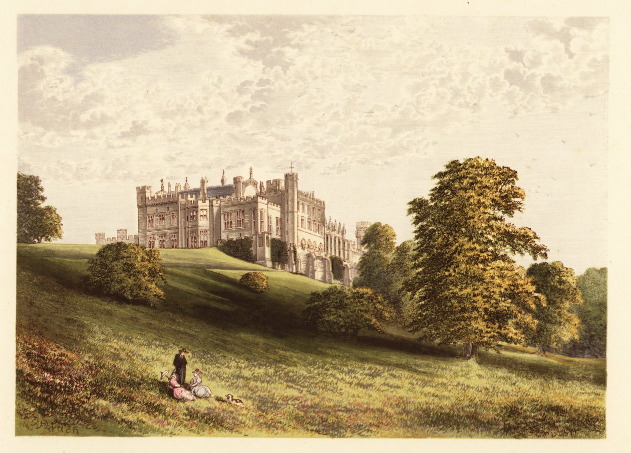 Lambton Castle, County Durham, England. ,1880 (gravering) af Alexander Francis (after) Lydon
