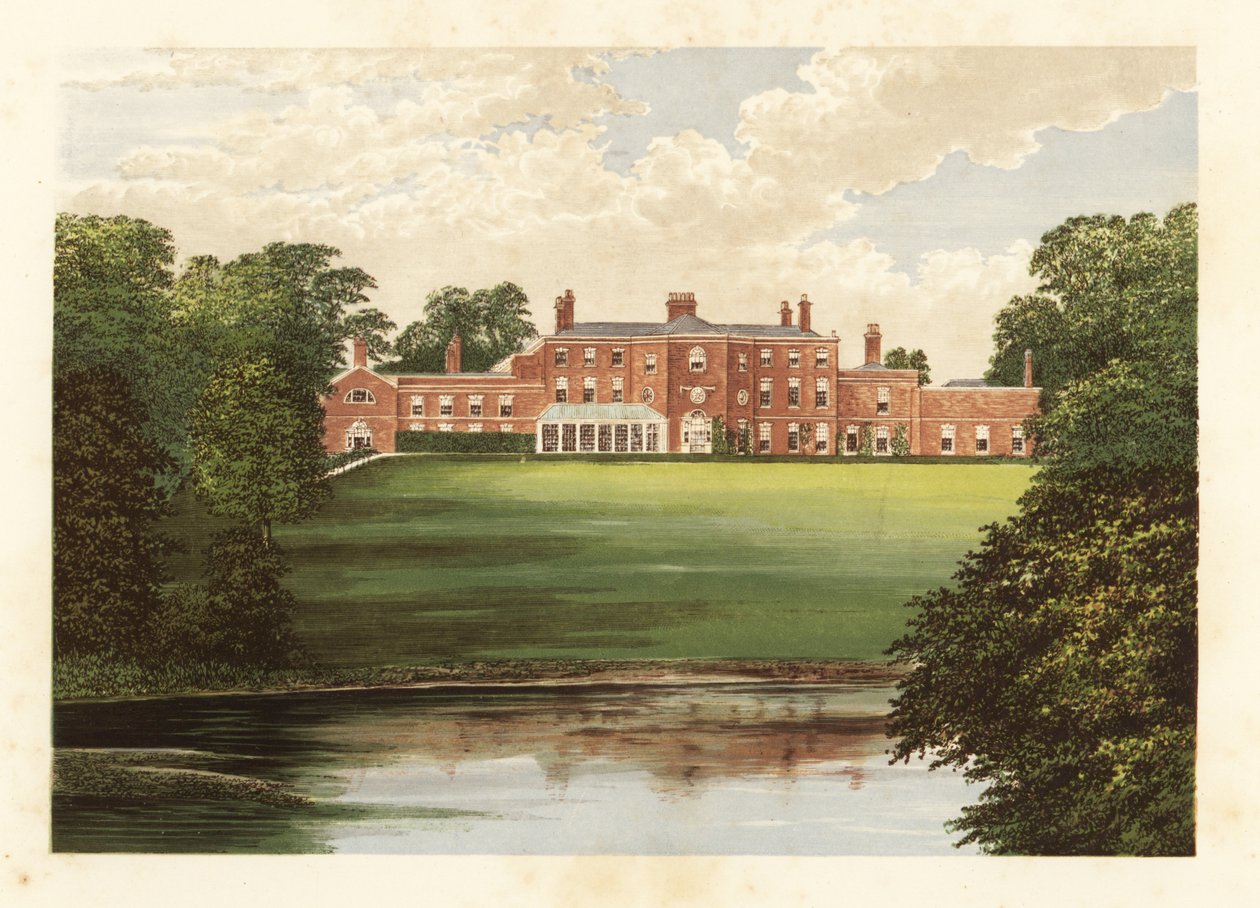 Lawton Hall., Cheshire, England. af Alexander Francis (after) Lydon