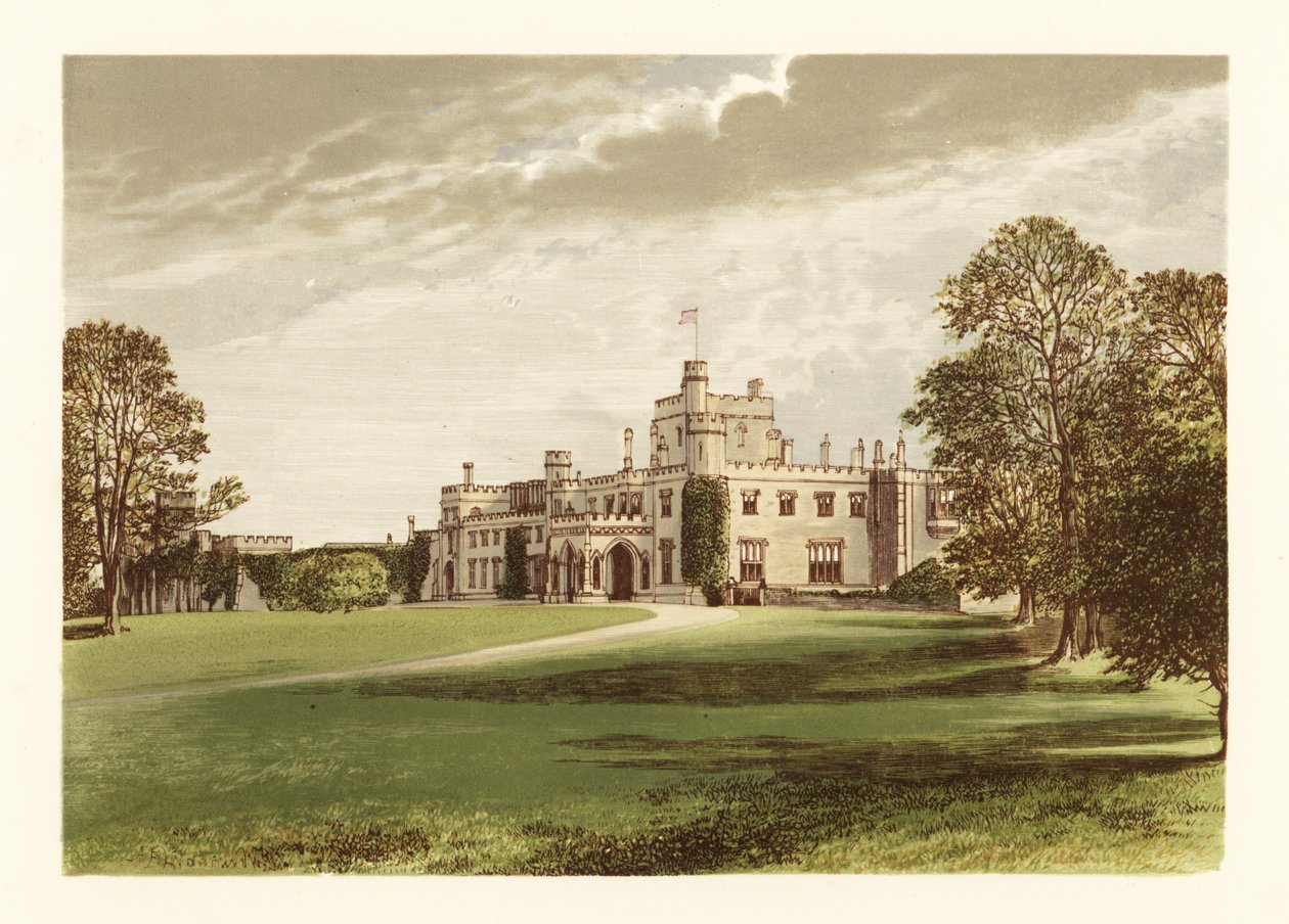 Moreton Hall, Cheshire, England. af Alexander Francis (after) Lydon
