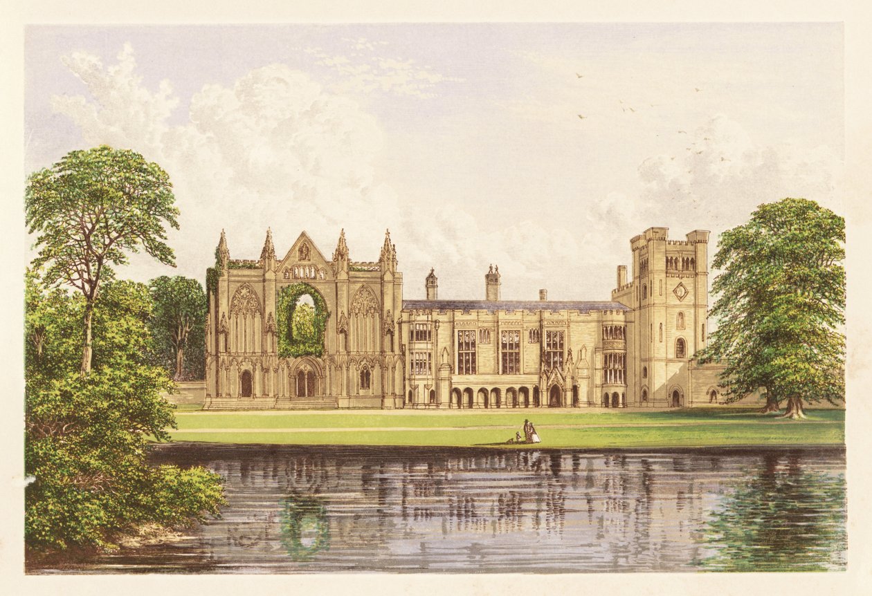 Newstead Abbey, Nottinghamshire, England. 1880 (gravering) af Alexander Francis (after) Lydon