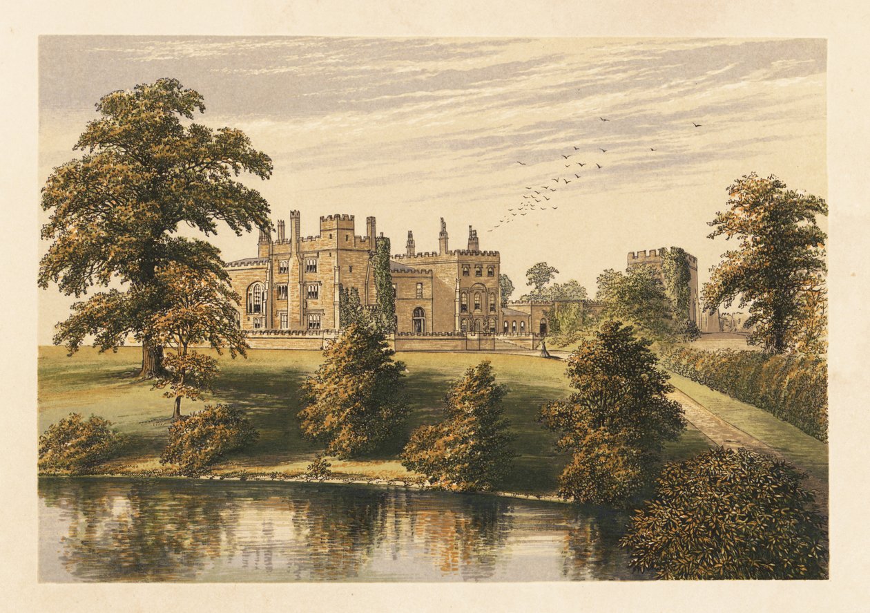 Ripley Castle, Yorkshire, England. ,1880 (gravering) af Alexander Francis (after) Lydon