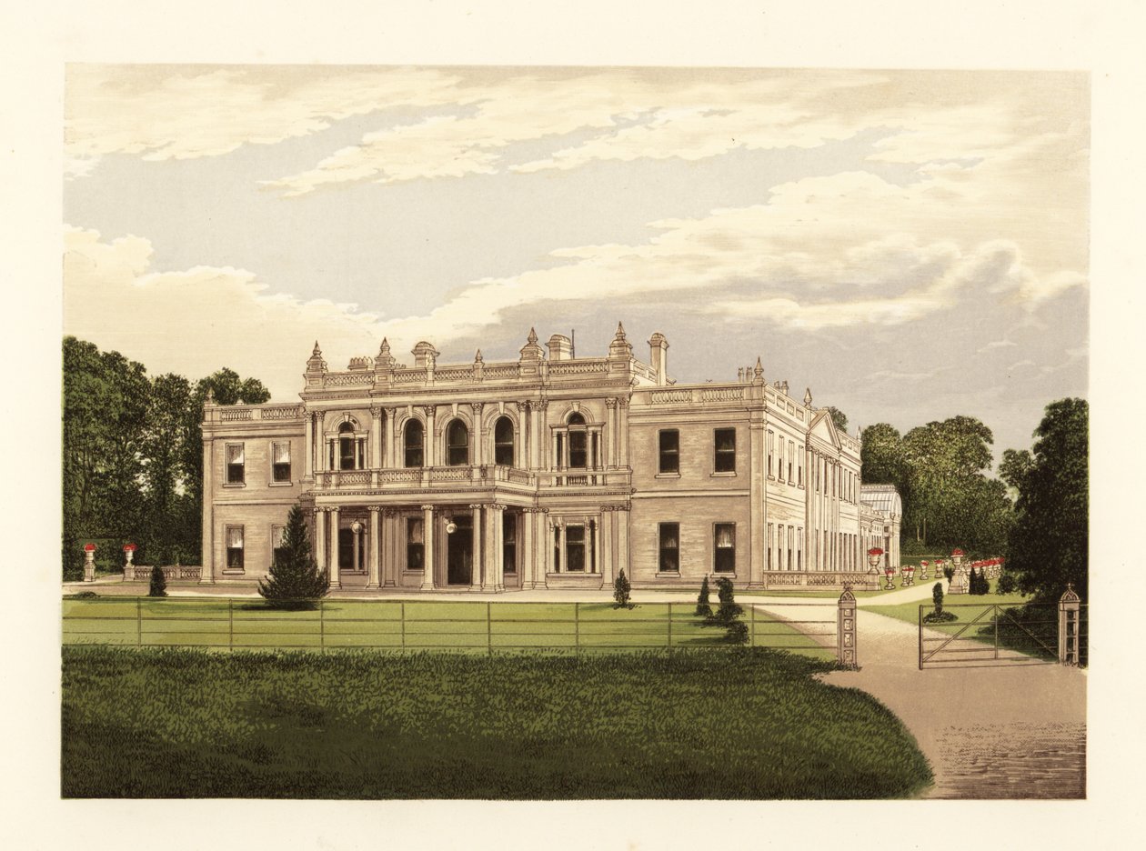 Rolleston Hall, Staffordshire, England. af Alexander Francis (after) Lydon