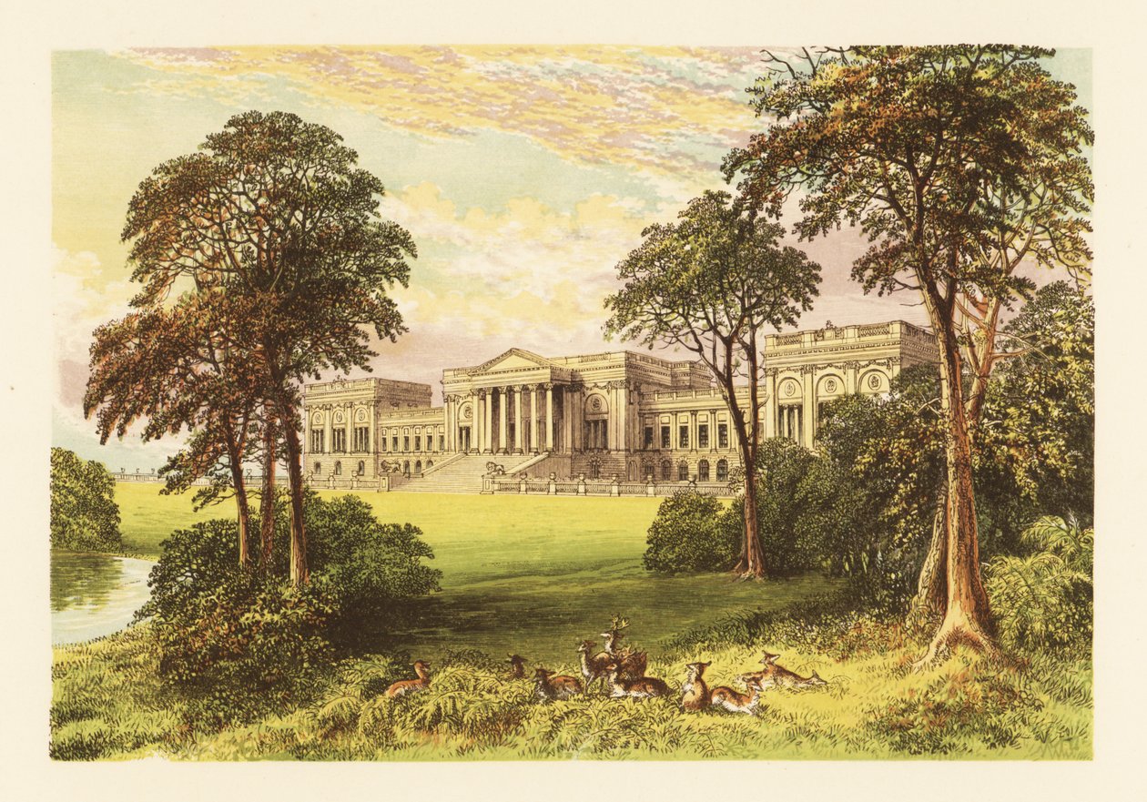 Stowe Park, Buckinghamshire, England. af Alexander Francis (after) Lydon
