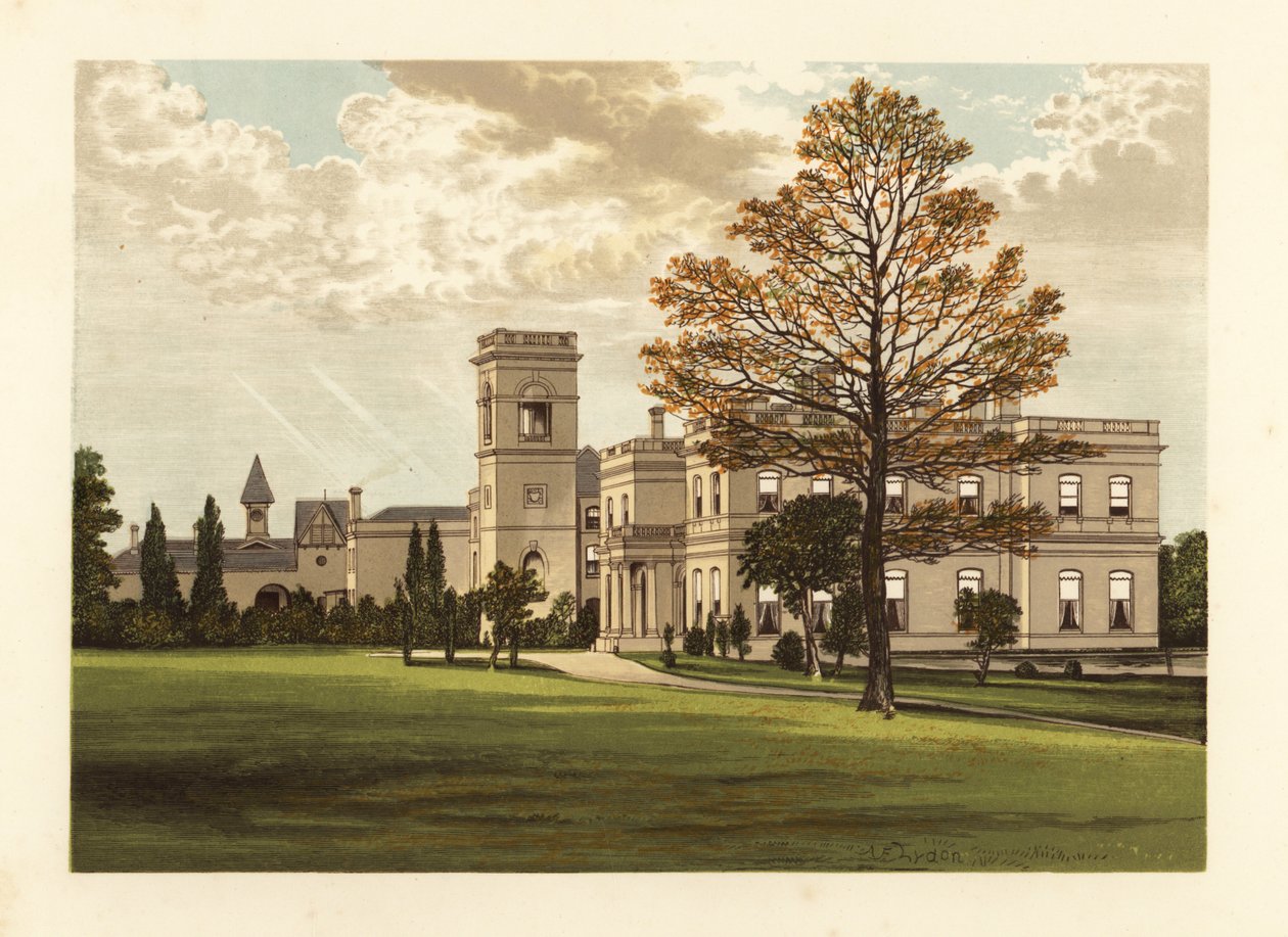 Stowlangtoft Hall, Suffolk, England. af Alexander Francis (after) Lydon
