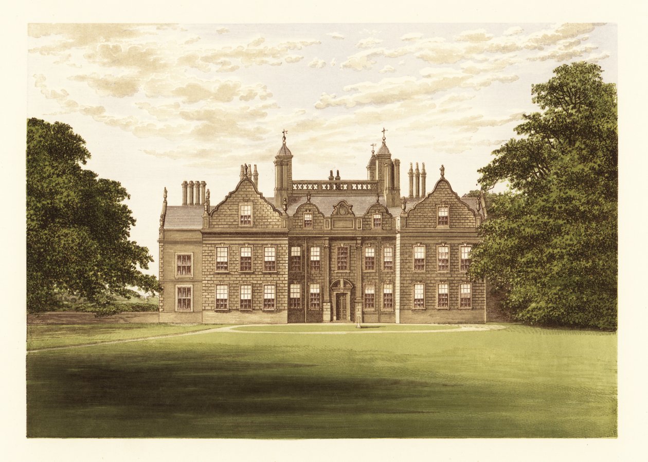 Willesley Hall, Leicestershire, England. ,1880 (gravering) af Alexander Francis (after) Lydon