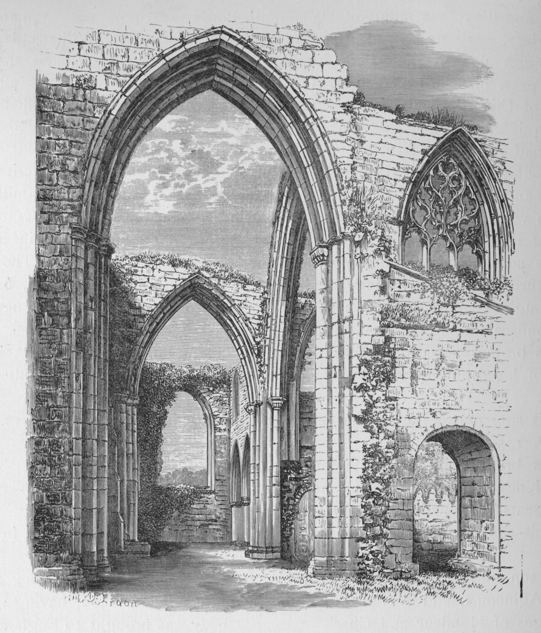 Arches of Transept, Bolton Priory, c1880, 1897 af Alexander Francis Lydon