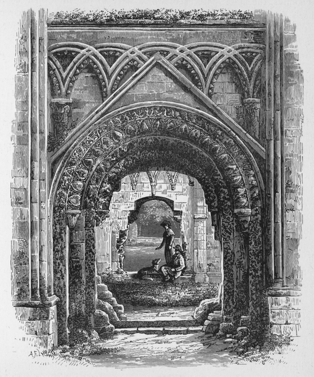 Døråbning i St Josephs Chapel, Glastonbury Abbey, c1880, 1897 af Alexander Francis Lydon