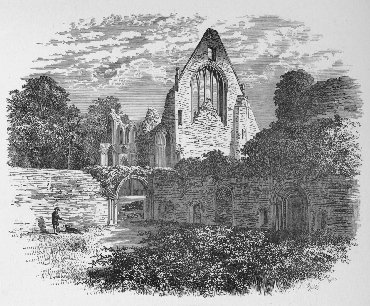 Fra Cloister Court, Dryburgh Abbey, c1880, 1897 af Alexander Francis Lydon