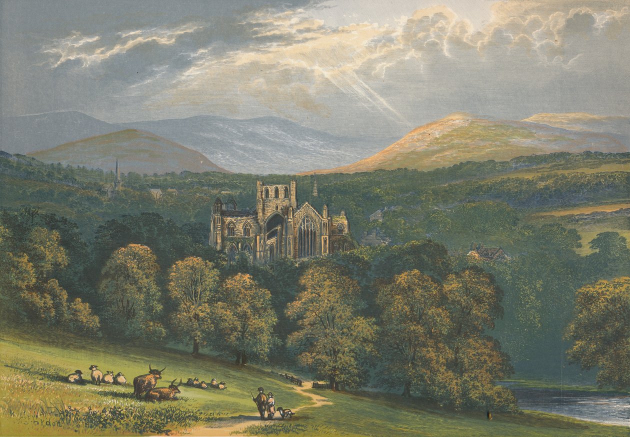 Melrose Abbey, 1882, 1897 af Alexander Francis Lydon