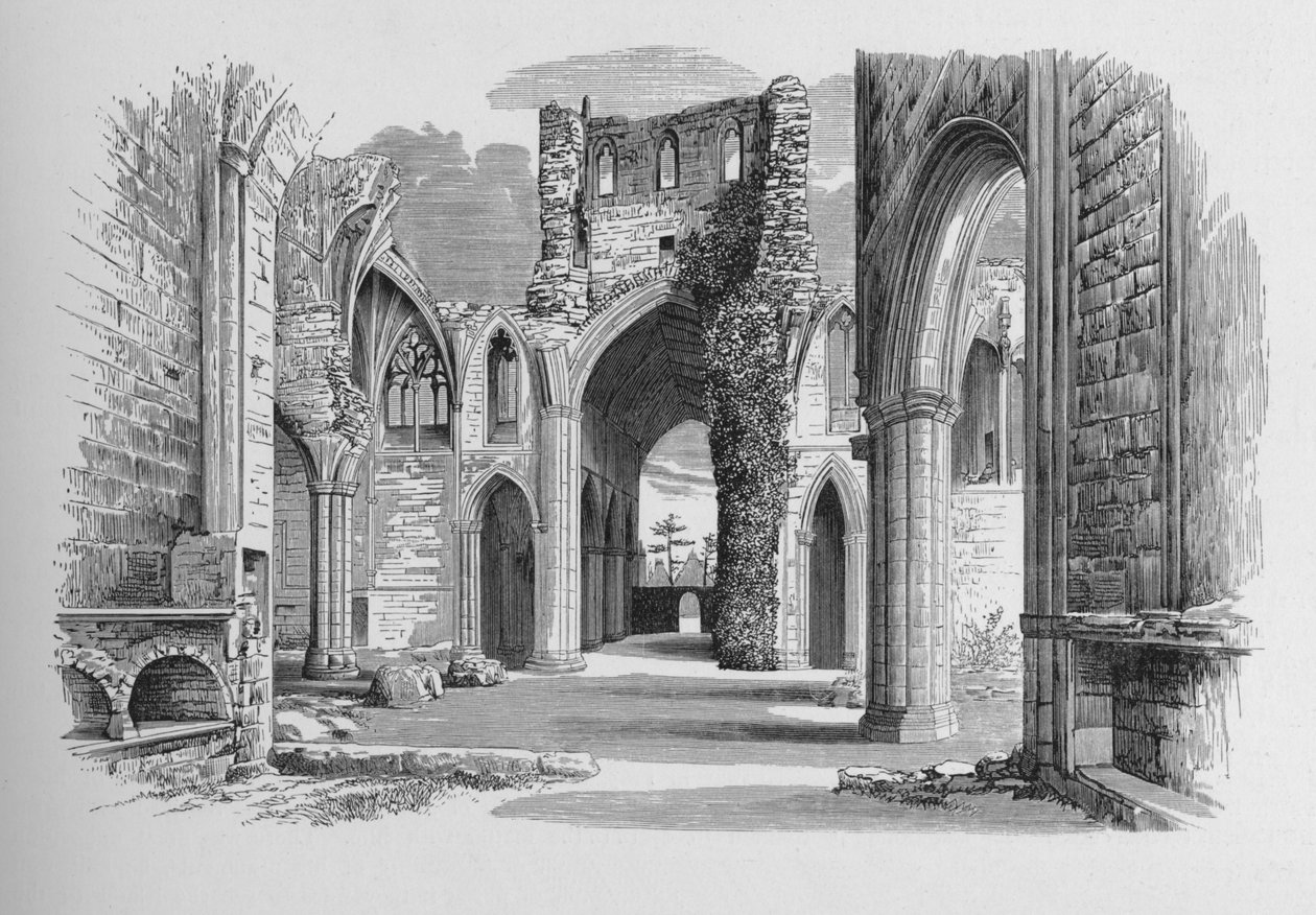 Skib og nord- og sydskib, Melrose Abbey, c1880, 1897 af Alexander Francis Lydon