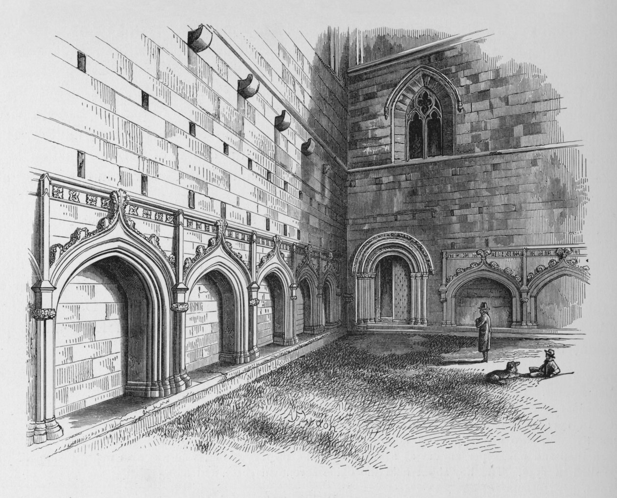 The Cloisters, Melrose Abbey, c1880, 1897 af Alexander Francis Lydon