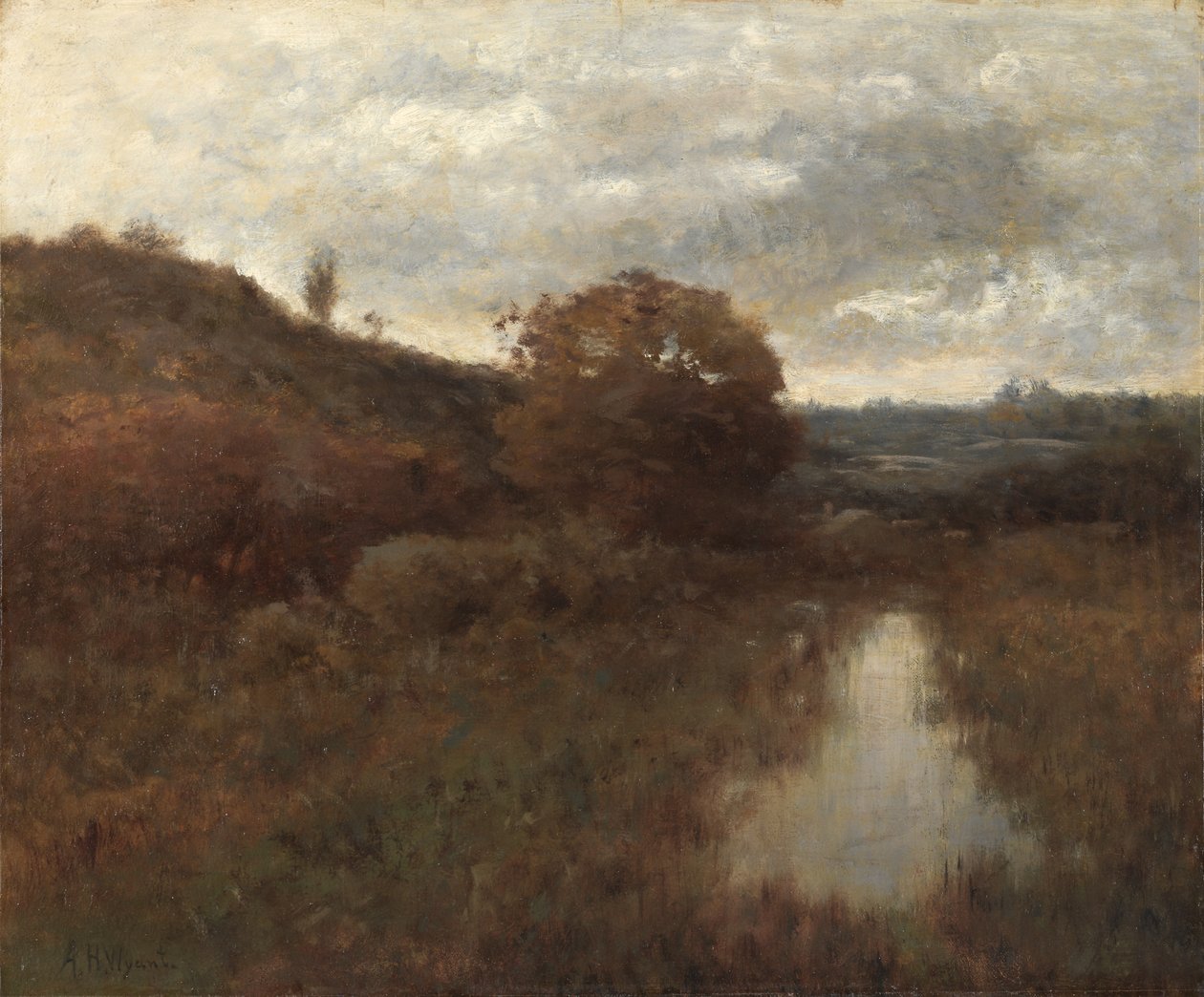 Efterårslandskab og pool af Alexander H. Wyant