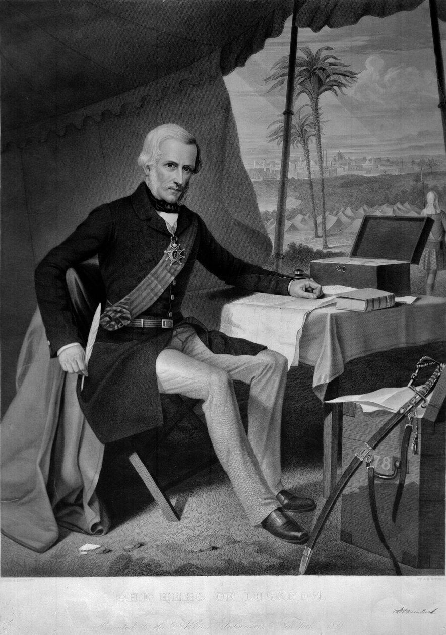 The Hero of Lucknow (stipple gravering, farvet) af Alexander Hay Ritchie