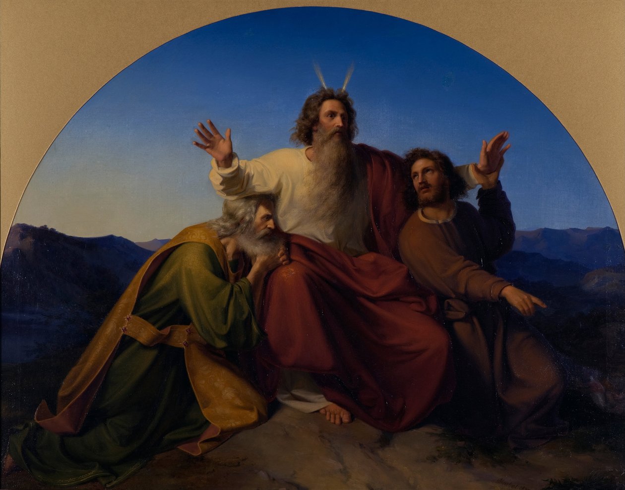 Moses, Aaron og Hur, 1837 af Alexander Heubel