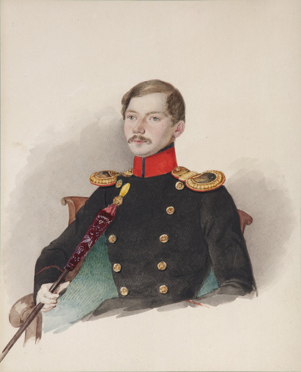 Portræt af Vasily Vasilievich Engelhardt 1814-1868, 1839-1840 af Alexander Ivanovich Klünder
