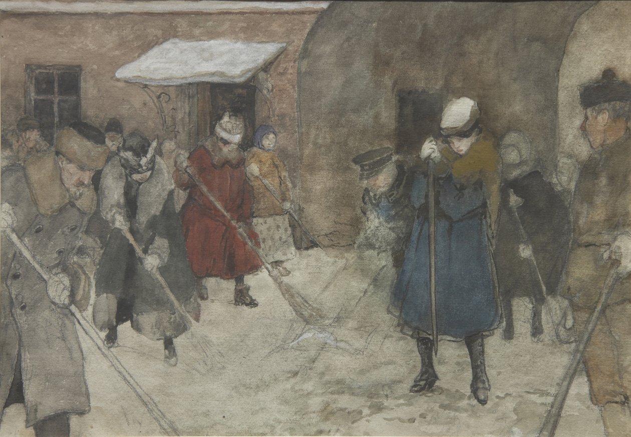 Snerydning, ca 1921 af Alexander Ivanovich Vakhrameyev