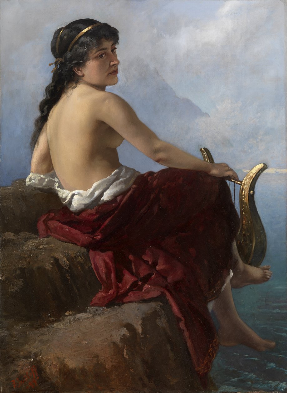 Sappho på Lefkas klippe, 1889 af Alexander Izmailov