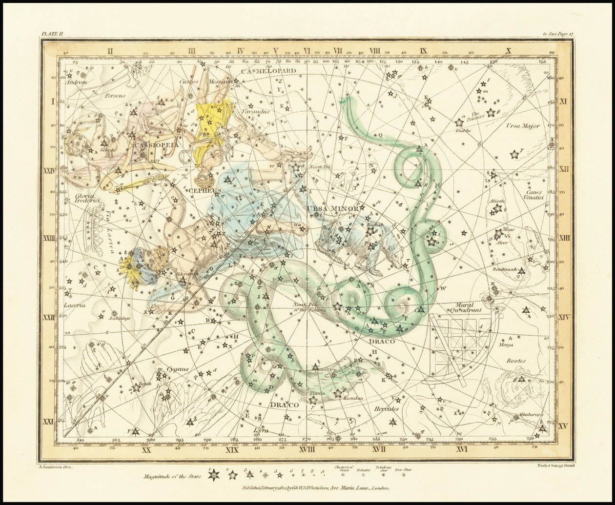 1822 - Alexander Jamieson - Lille Bjørn - Lille Bjørn viser også Cassiopeia, Draco  Cepheus af Alexander Jamieson