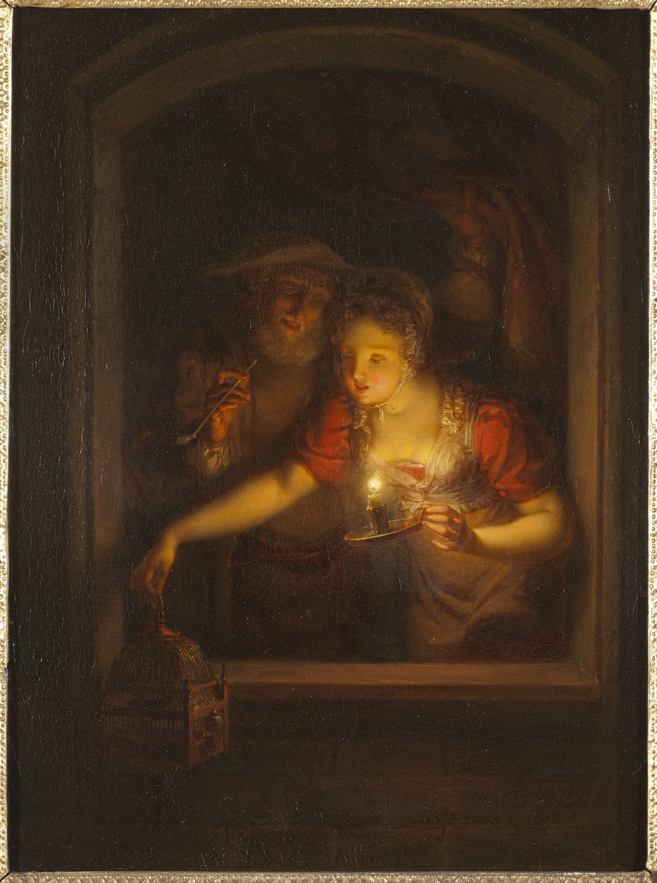 En kvinde med et brændende lys, 1818 af Alexander Lauréus