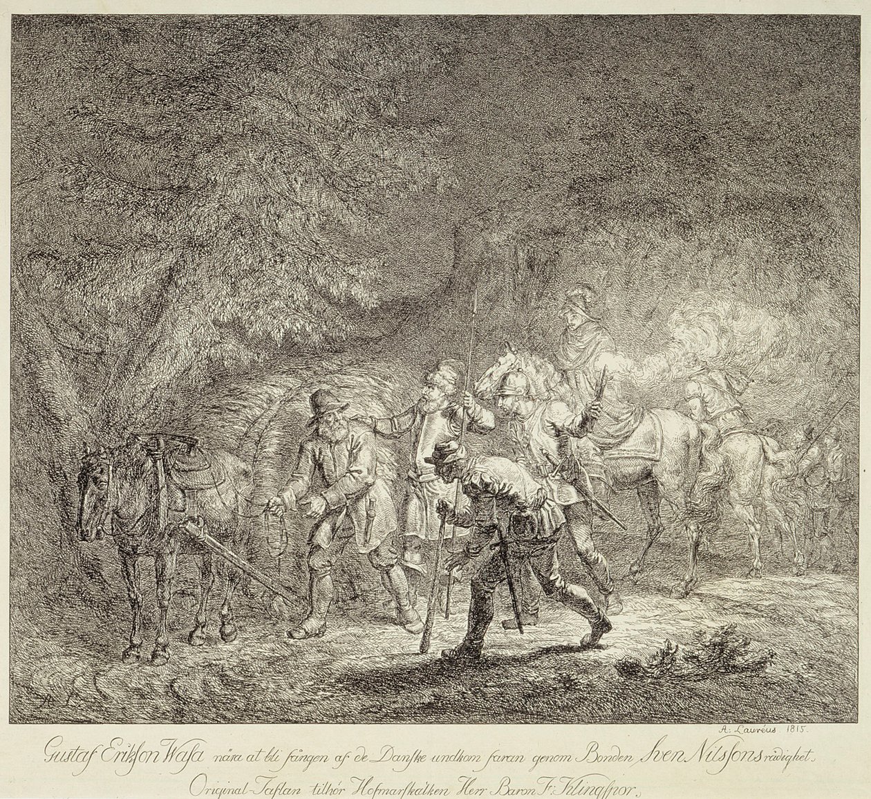 Gustav Vaasa i en halmlast af Alexander Lauréus