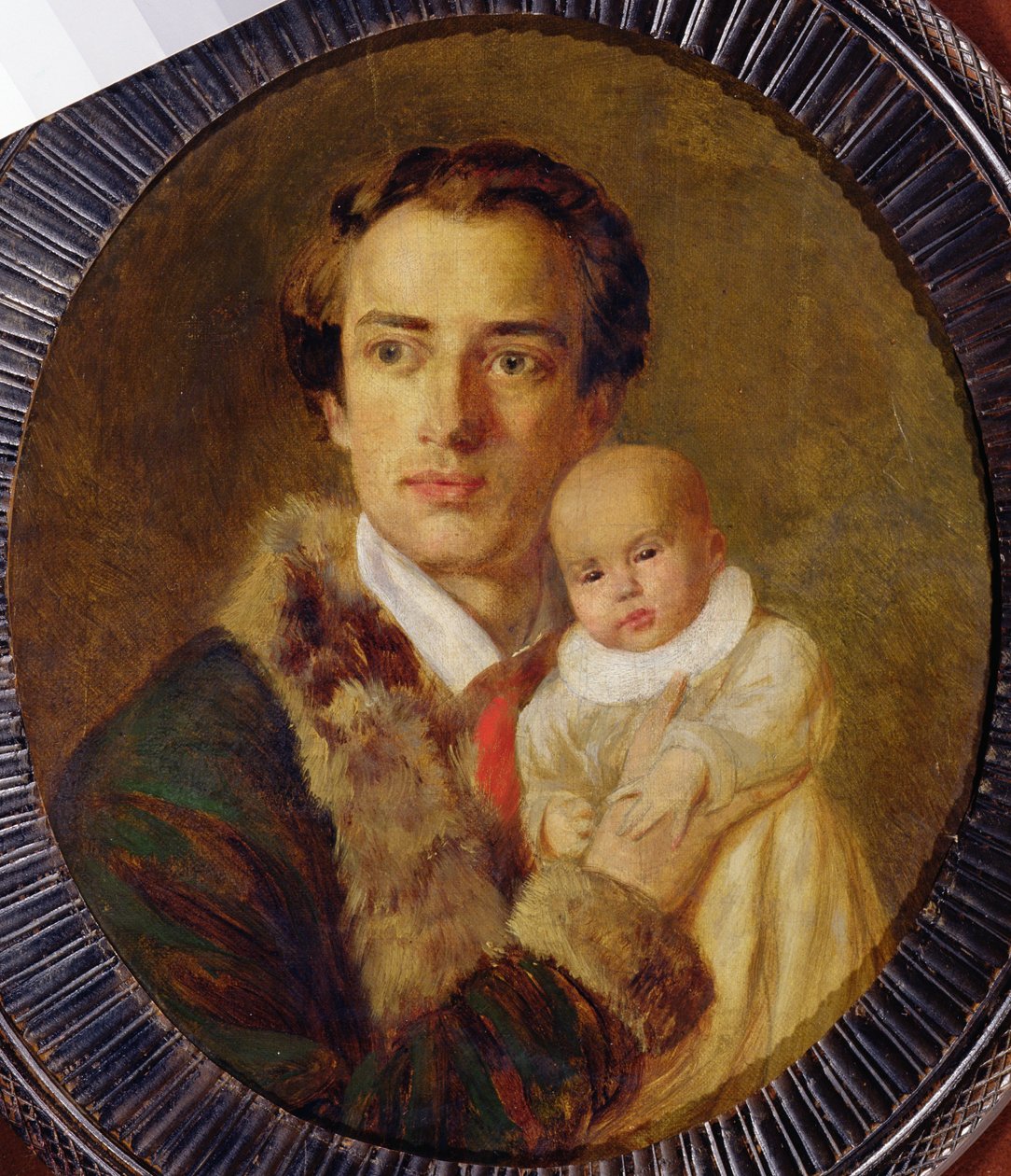 Portræt af Alexander Herzen med sin søn, 1840 af Alexander Lavrentievich Vitberg