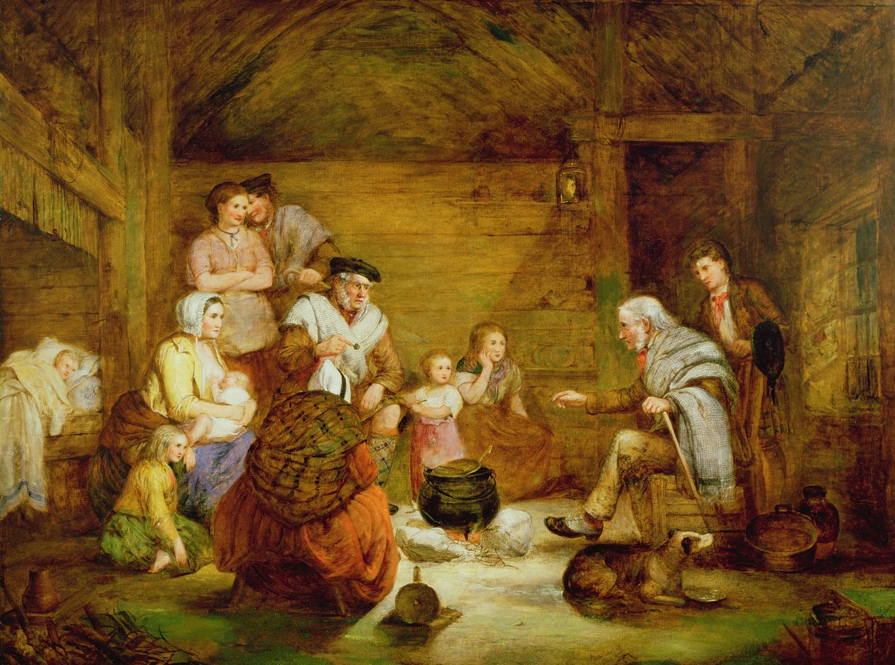 I høkerens hjem, 1868 af Alexander Leggett