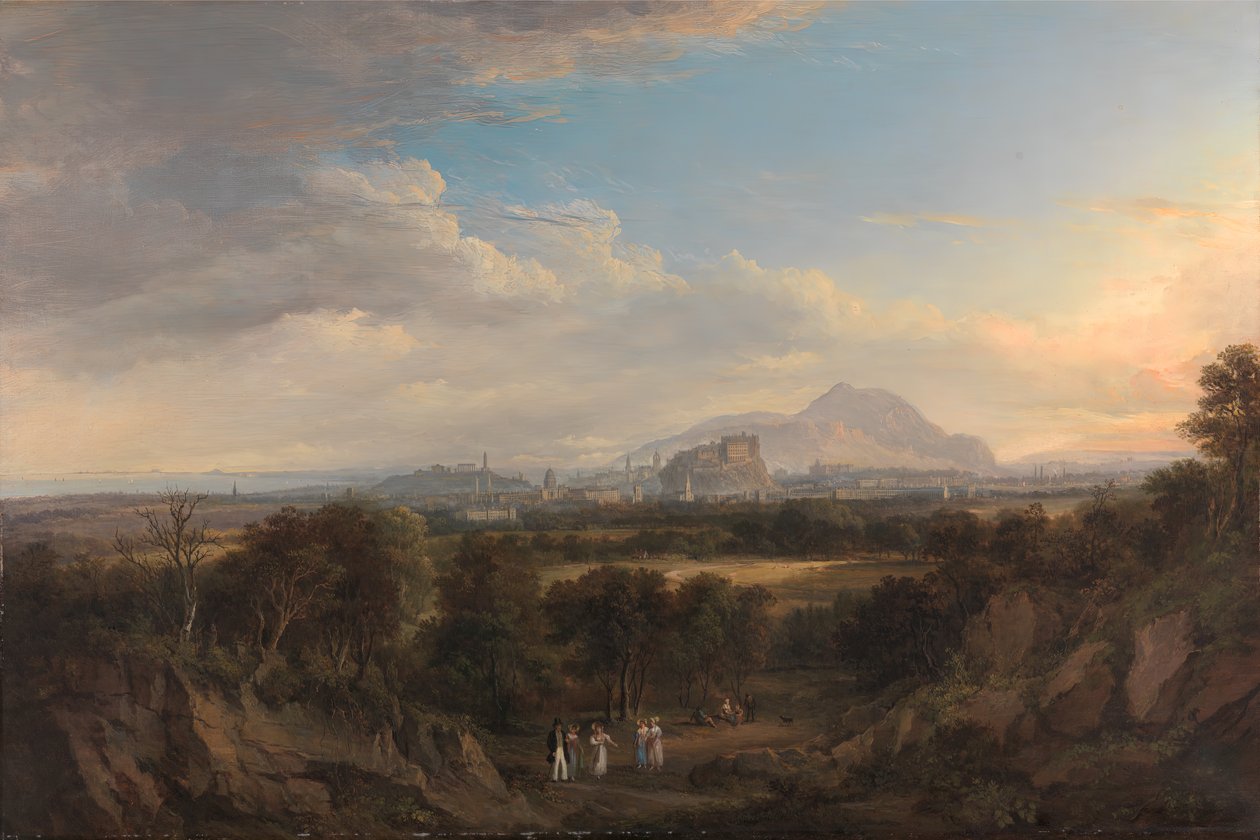 En udsigt over Edinburgh fra vest, 1822 til 1826. af Alexander Nasmyth