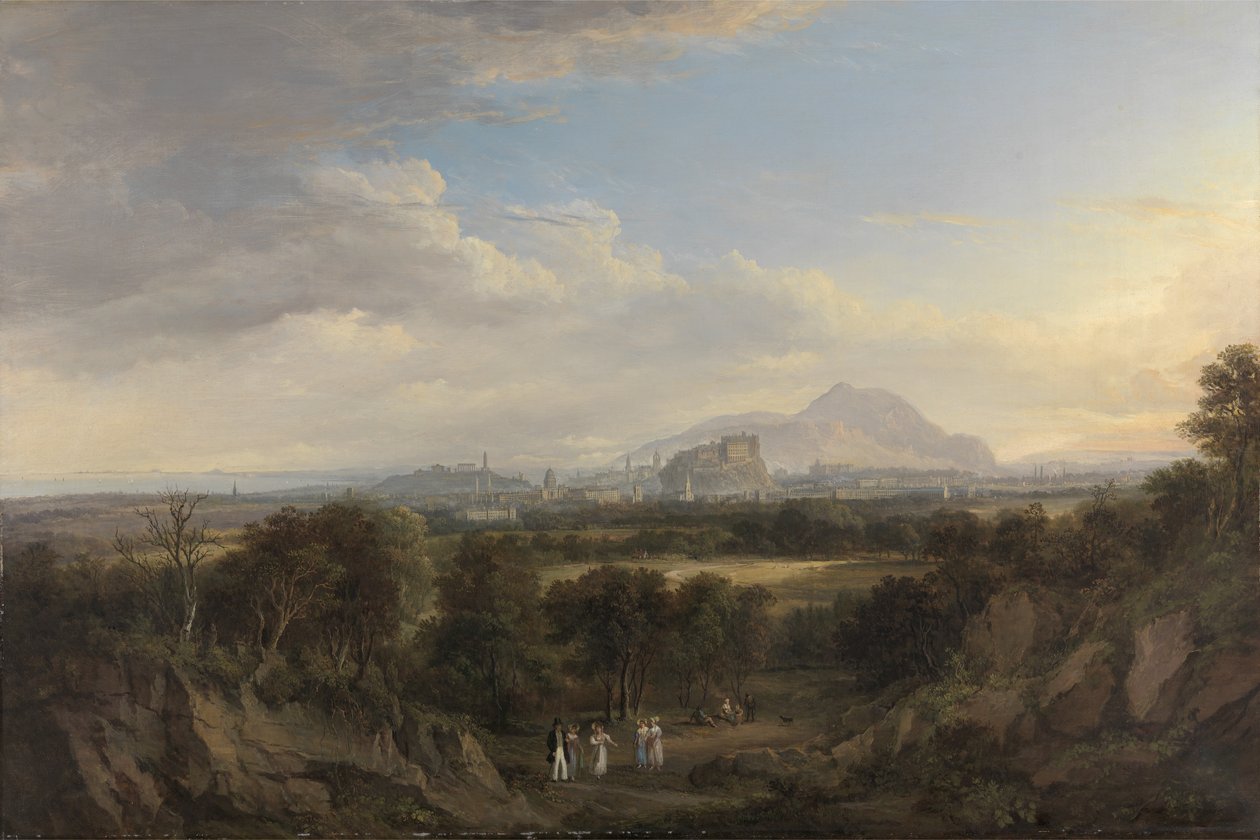 En udsigt over Edinburgh fra vest, ca. 1822-26 (olie på lærred) af Alexander Nasmyth