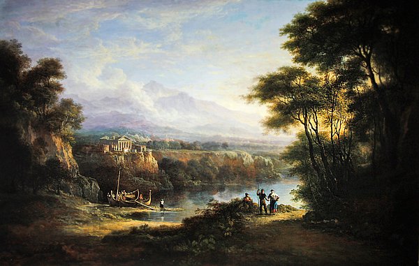 Klassisk landskab (olie på lærred) af Alexander Nasmyth