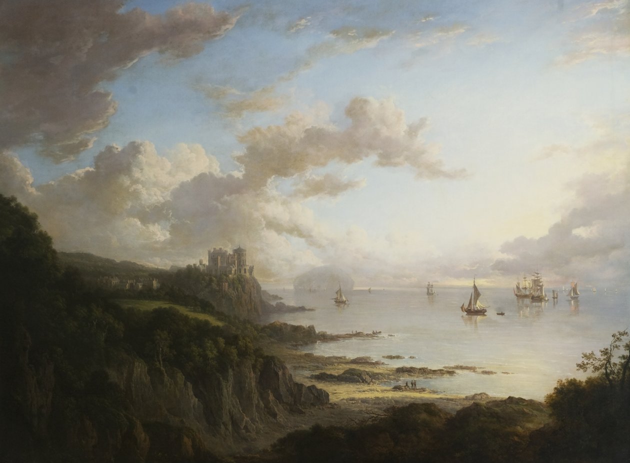 Culzean Castle fra nord med Ailsa Craig, ca. 1816 af Alexander Nasmyth