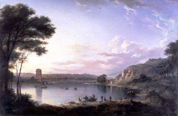 Union Bridge nær Berwick on Tweed, ca.1819 (olie på lærred) af Alexander Nasmyth