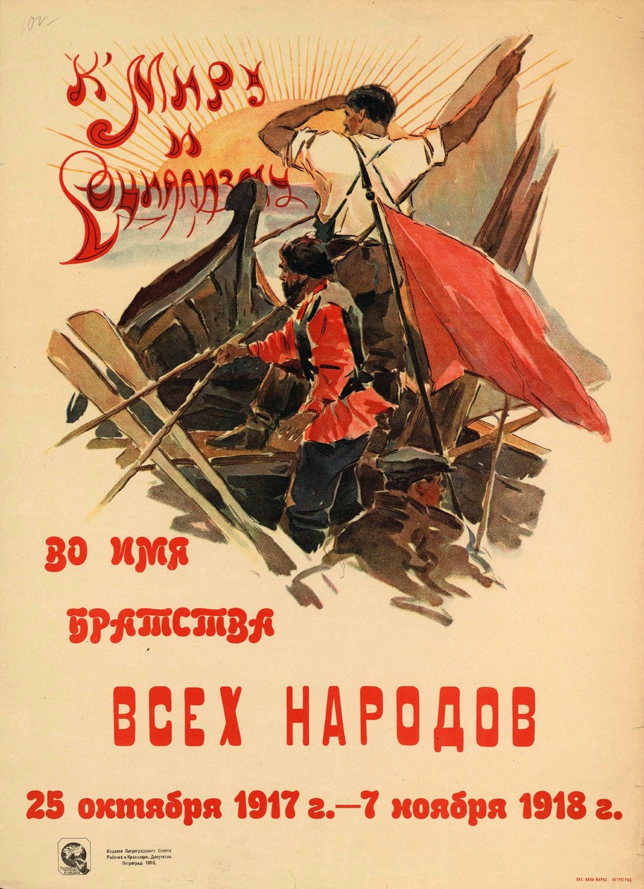 Mod fred og socialisme i alle folkeslags broderskabs navn, 1918. af Alexander Nikolaevich Zelensky