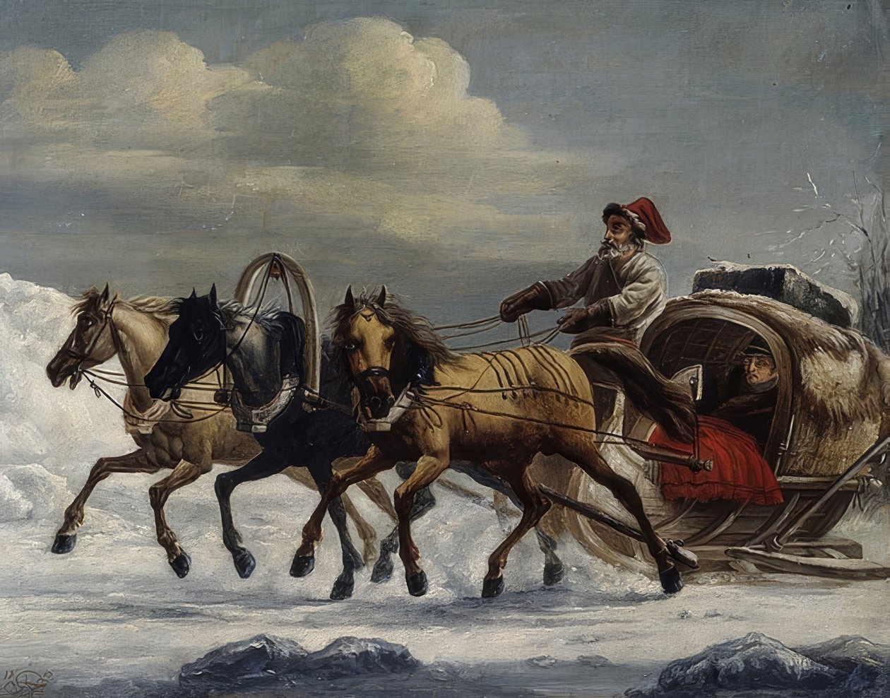 Trojka. 1816 af Alexander Osipovich Orlowski
