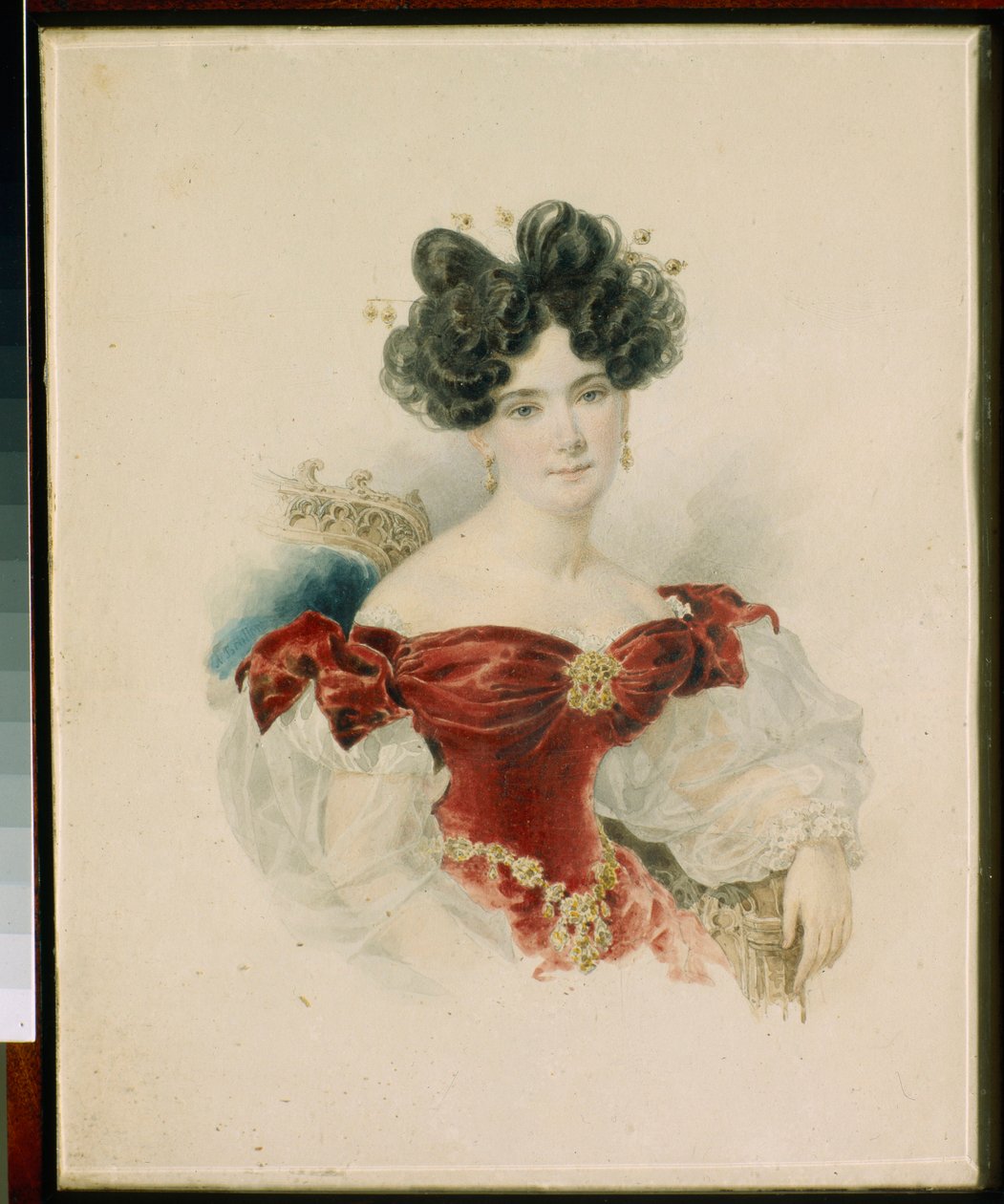 Portræt af prinsesse Natalia Viktorovna Kotchoubei (1800-1854) - Akvarel på papir af Alexander Briullov (Alexander Briullov) (1798-1877) af Alexander Pavlovich Briullov