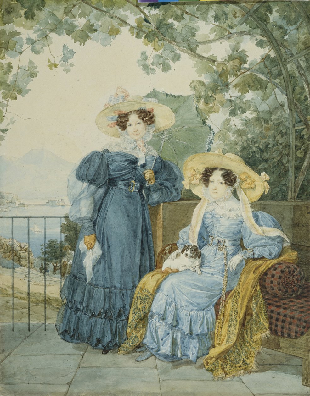 Portræt af contesse Ekaterina Artemievna Vorontsova 1780-1836 og prinsesse Elena Mikhailovna Galitsine 1776-1856, 1825 af Alexander Pavlovich Briullov