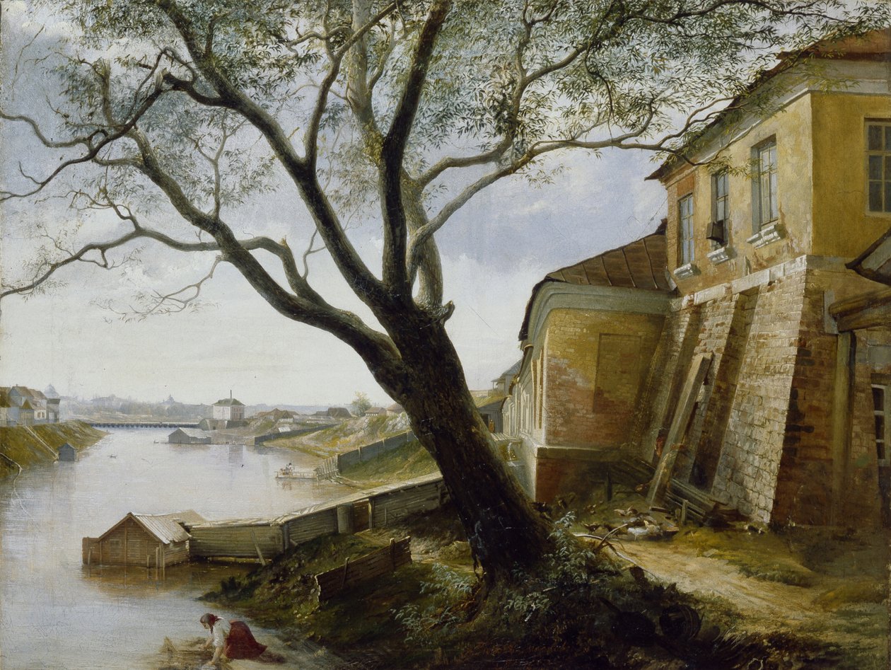 Over Yauza-floden i Moskva, 1860 af Alexander Pavlovich Popov