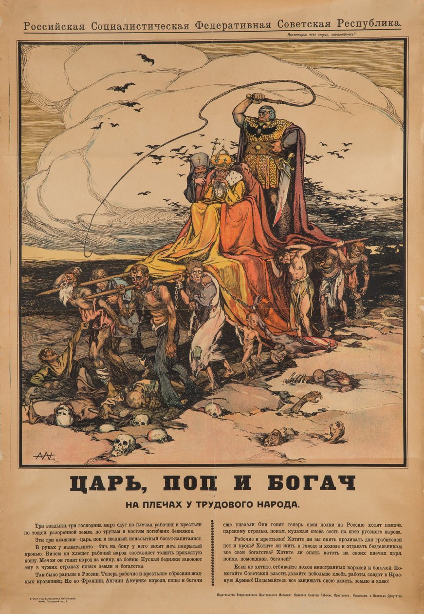 Zaren, præsten og den rige mand, 1919 af Alexander Petrovich Apsit